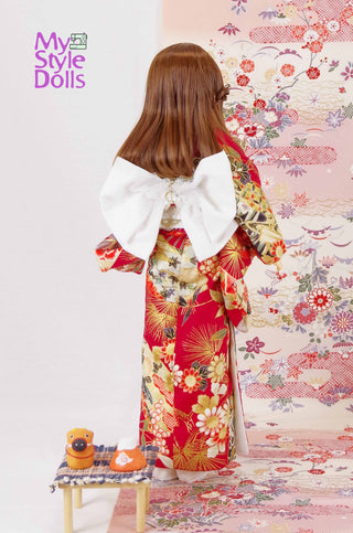 [TJ-002] Gorgeous! Flower Red Kimono Costume Set